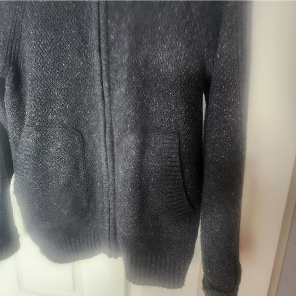 Marc Anthony M Zip Up Heather Gray WOOL Blend Knitted Pockets Men's Sweater - Picture 5 of 12